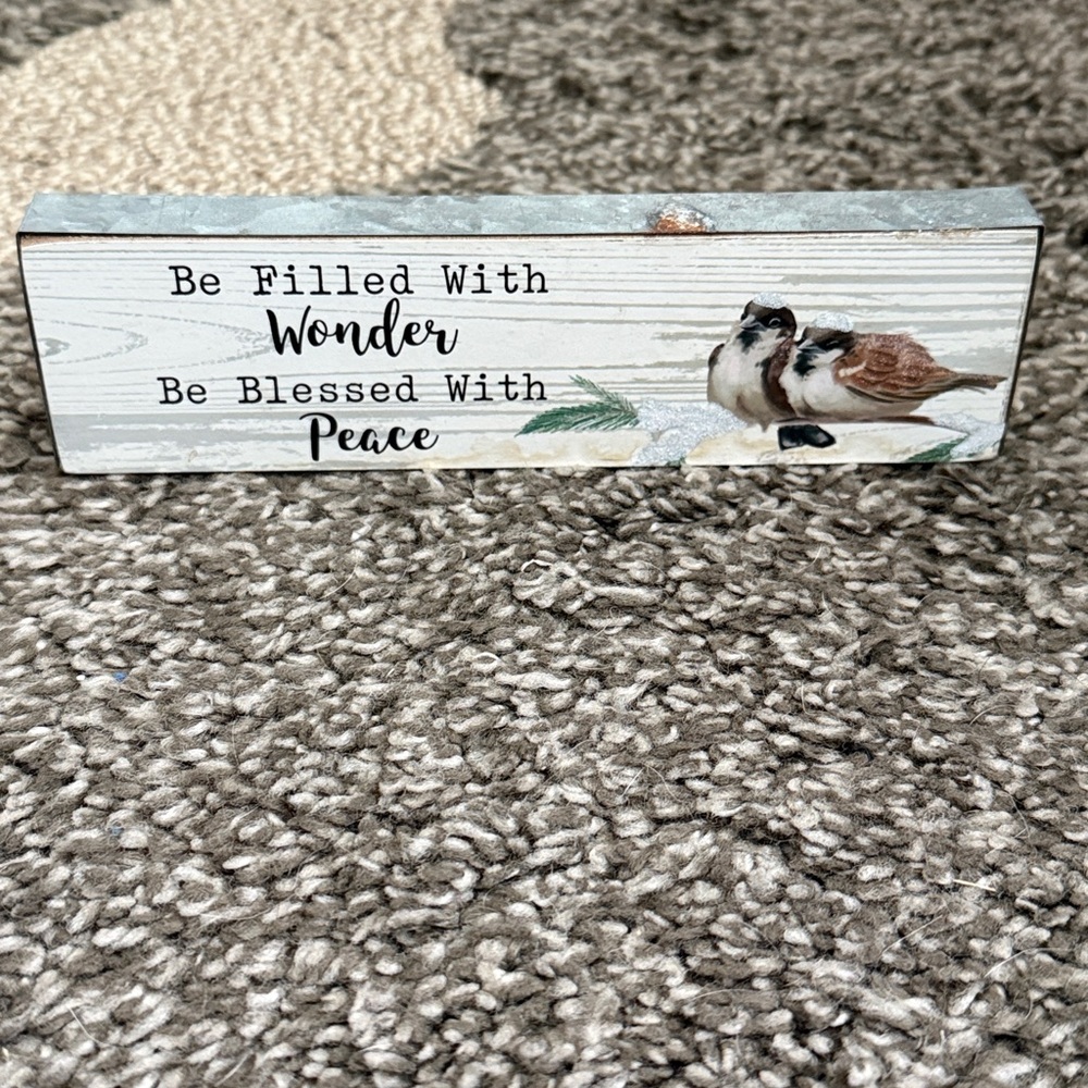 Young's Inc. Be Filled With Wonder Winter Wood Tabletop Plaque